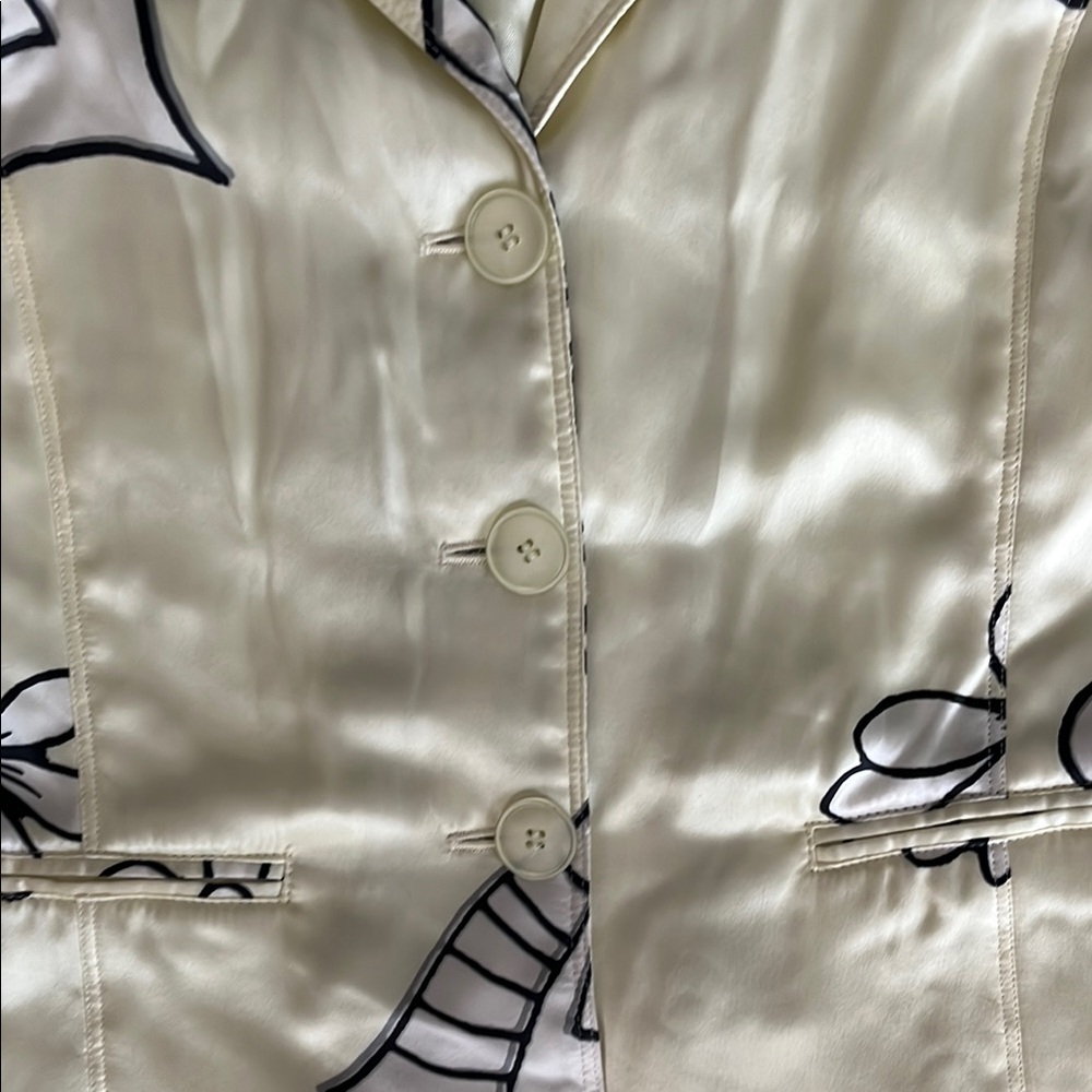 Emporio Armani Cream Blazer with Artistic Print - Picture 3 of 7